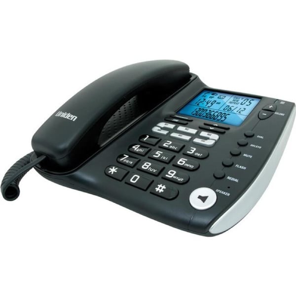Uniden Corded Phone Wall/Desk Mountable Telephone w/ LCD Display/Caller ID Black