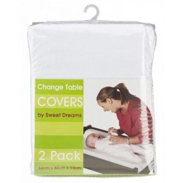 Sweet Dreams Change Table Mattress Covers White 2 Pack