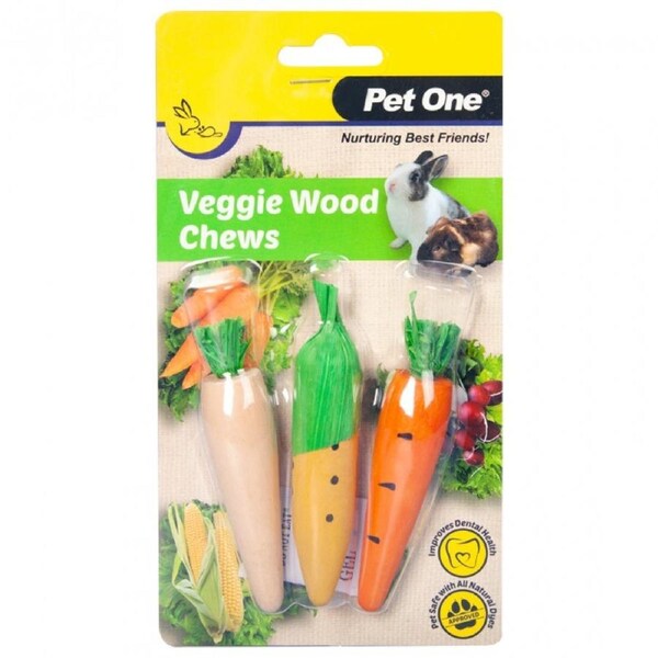 3 Pack Veggie Wood Chew Small Animal Dental Chew by Pet One