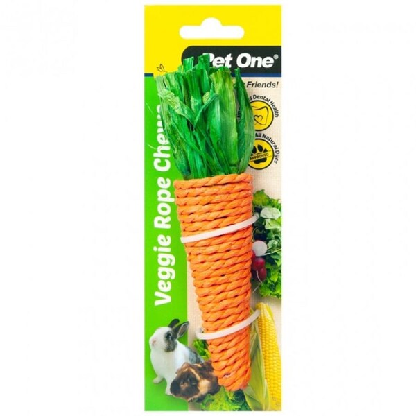 Rope Chew Carrot Veggie Chew Size Small 13.5cm Small Animal Dental Chew by Pet One