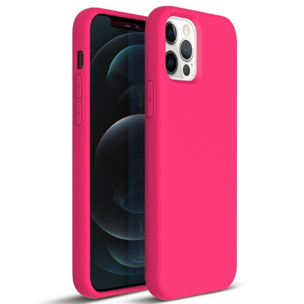 ZUSLAB iPhone 12 Pro Max Case Nano Silicone Shockproof Rubber Bumper Cover for Apple (2020) - Hot Pink