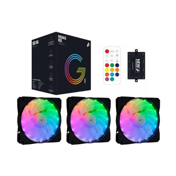 1st Player FireBase G1 3x 120mm RGB Case Cooling Fan Combo w/ Remote