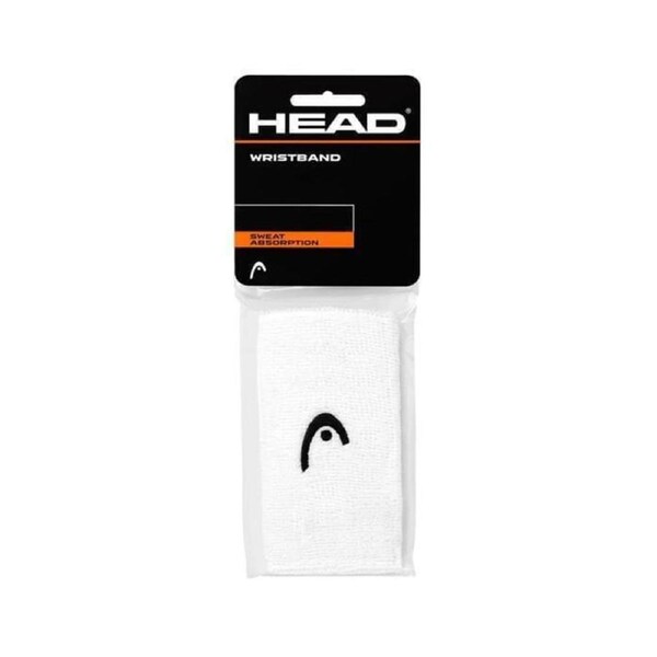 Head 5' Wristband Tennis Squash Sports Gym 2 Pack - White