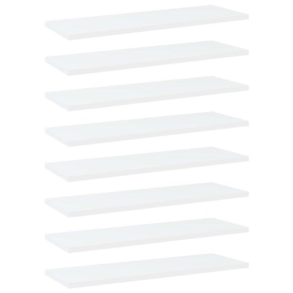 Bookshelf Boards 8 pcs White 60x20x1.5 cm Engineered Wood vidaXL