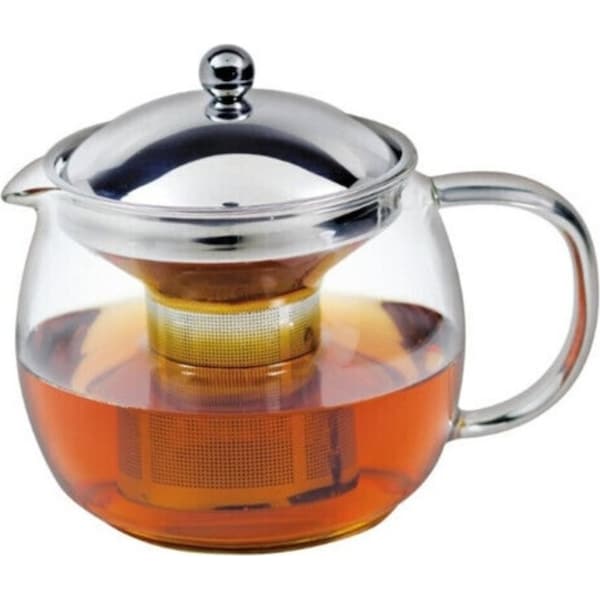 Avanti Ceylon glass teapot Stainless Steel Infuser Tea Pot 6 cup 1.25 liters