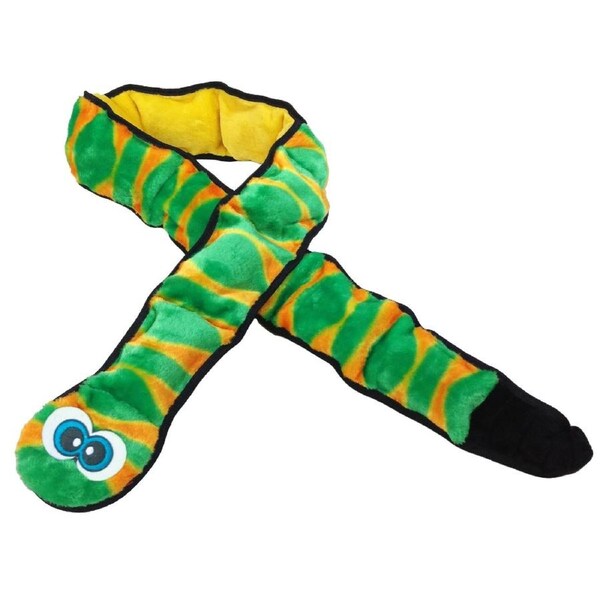 Invincibles Ginormous Squeaker Snake Dog Toy with 12 Mega Squeakers