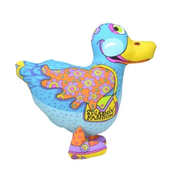 Petstages Madcap Splashin Fashion Duck Plush Squeaker Canvas Dog Toy
