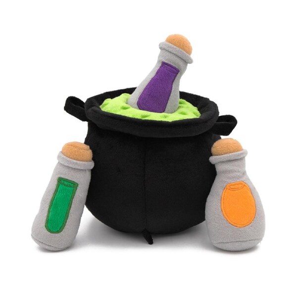 Zippy Paws Halloween Burrow Interactive Dog Toy - 3 Squeaker Toys in a Cauldron