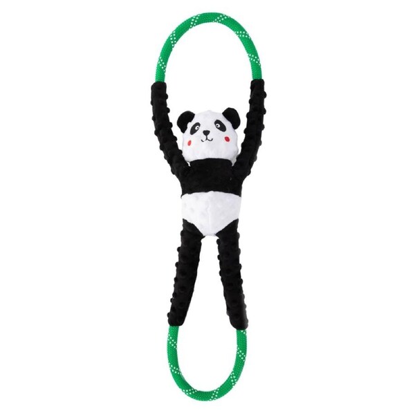 Zippy Paws RopeTugz Squeaker Dog Toy with Rope - Panda
