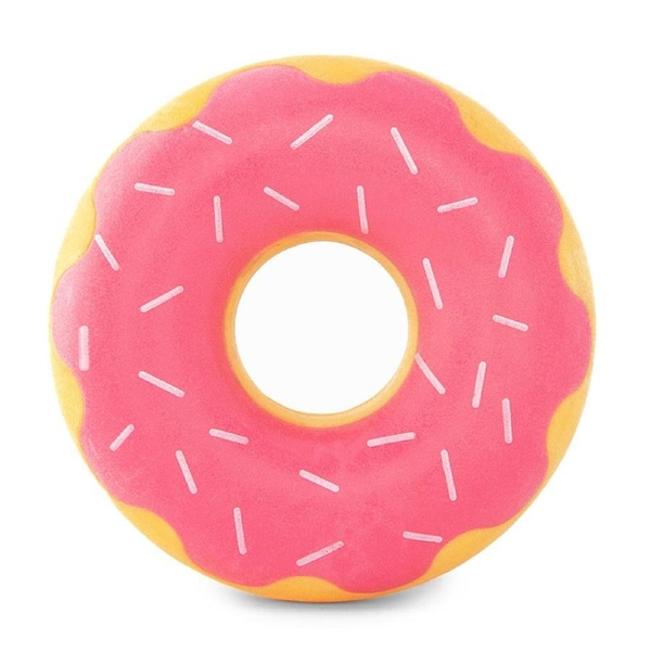 Zippy Paws ZippyTuff Latex Donutz Squeaker Dog Toy - Strawberry