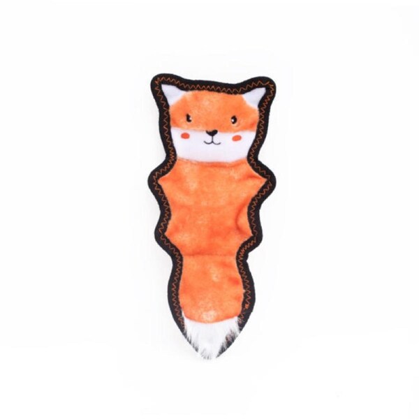 Zippy Paws Z-Stitch Skinny Peltz No Stuffing Squeaker Dog Toy - Fox