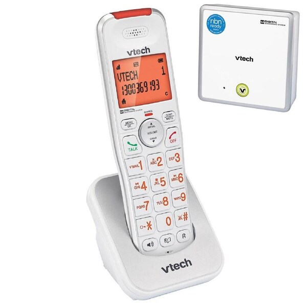 VTech DECT Cordless Home Telephone Headset/Wi-Fi Voice Comms Bridge f/NBN White