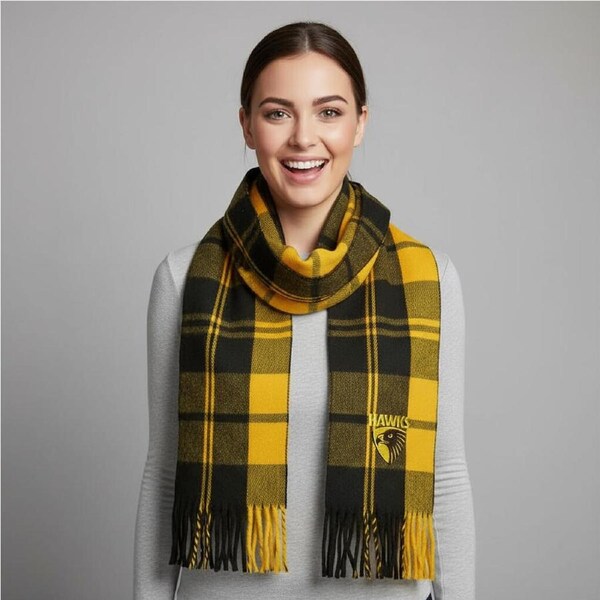 Hawthorn Hawks Tartan Scarf