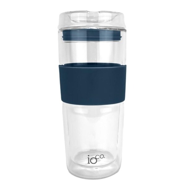 IOco 16oz Glass Tea and Coffee Travel Cup - Denim