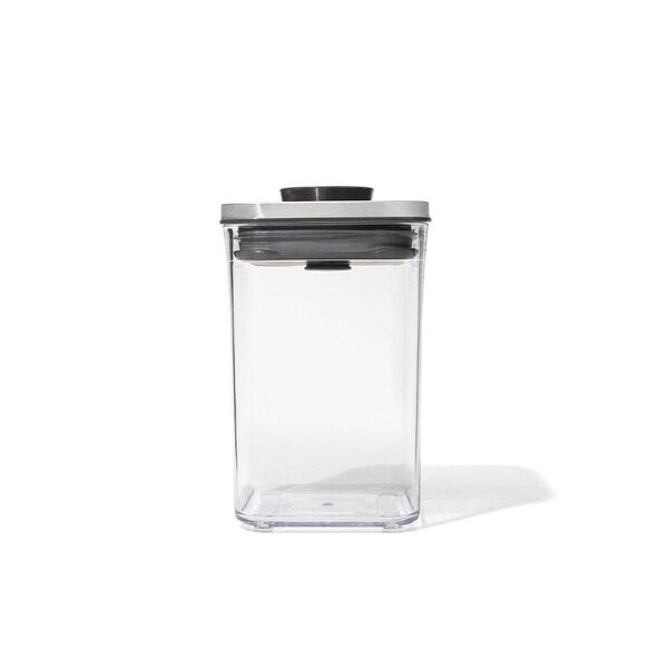 OXO POP 2.0 Small Square Airtight Container Short Steel 1L 11X11X16cm