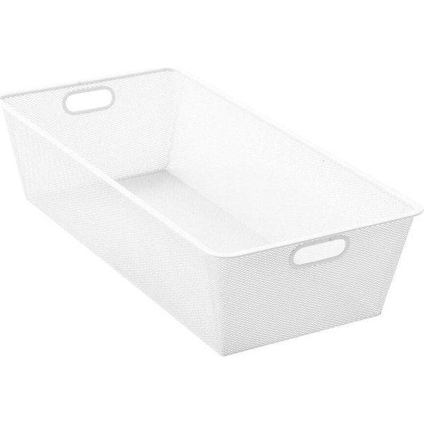 Boxsweden 65.5cm Metal Mesh Storage Basket Wardrobe/Kitchen/Office Organiser WHT