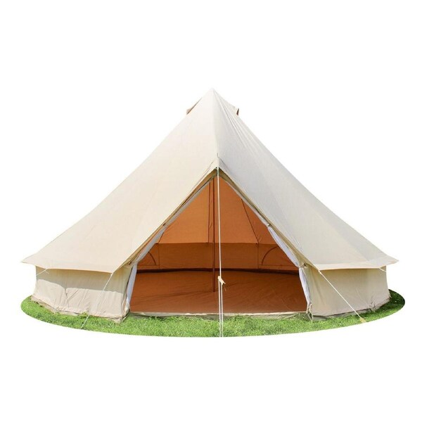 MIUZ 5M Canvas Bell Tent Waterproof Glamping Yurt Teepee Commercial Grade 4-Season