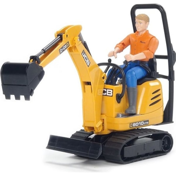 Bruder World JCB Micro Excavator Vehicle w/ Construction Worker Kids Toys 4y+