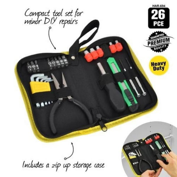 Ozoffer 26-piece Multi Function Tool Kit Mini Tool Set Household with Carry Case
