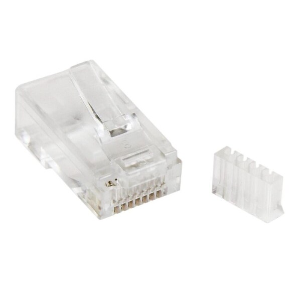 50PK Star Tech Cat 6 RJ45 Ethernet Modular Plug/Connector for Solid Wire Clear