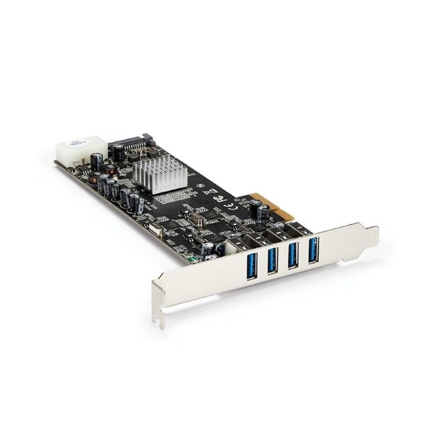 Star TechPCIe to 4-Port USB 3.0 Hub Controller Card Adapter 5Gbps Speed for PC