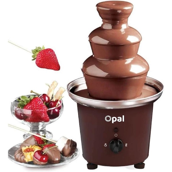 New Large 3-Tier Stainless Steel Chocolate Fondue Fountain with 0.9L Capacity