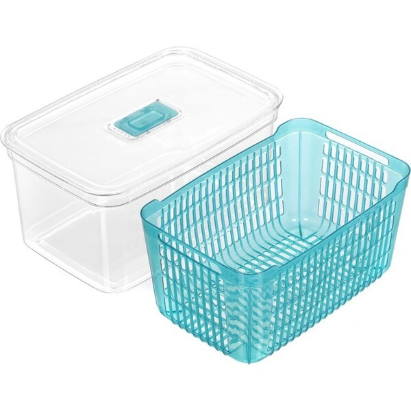 Boxsweden Crystal 7L Plastic Vegetable Storer Fridge Container Assorted