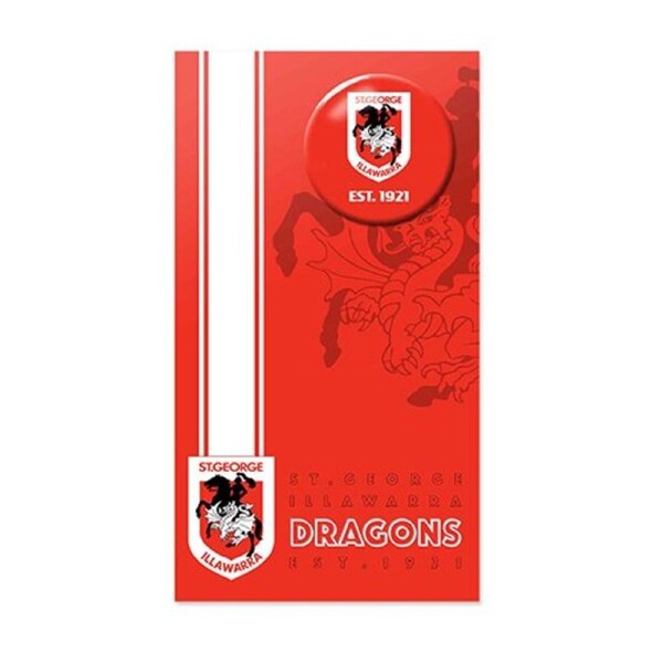St George Illawarra Dragons NRL Greeting Card with Badge Birthday Christmas Mothers day Fathers Day