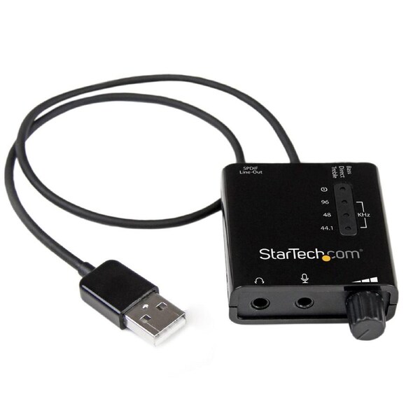Star Tech USB to 3.5mm Jack Audio Converter External Sound Card Adapter for PC