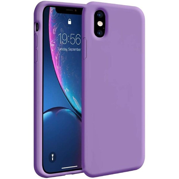 ZUSLAB iPhone X/XS Case Nano Silicone Shockproof Gel Rubber Bumper Protective Cover for Apple - Purple
