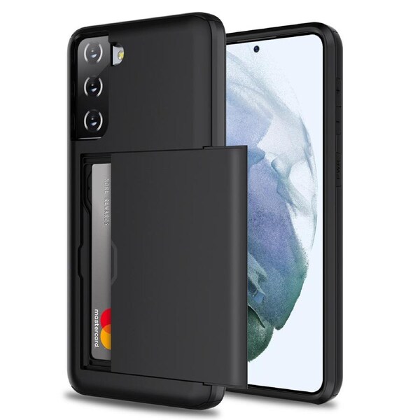 ZUSLAB Galaxy S21 5G Slide Armor Wallet Case Credit Card Holder Protective Cover for Samsung - Black