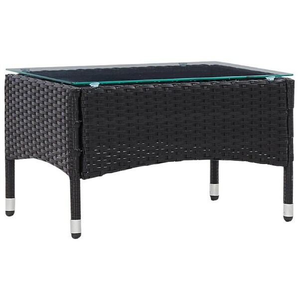 Coffee Table Black 60x40x36 cm Poly Rattan vidaXL