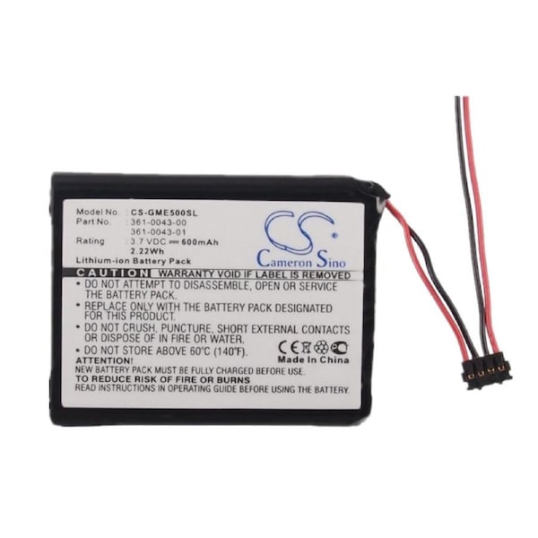 Replacement Battery for Garmin 010-01626-02 4RL58983 Edge 200 205 500 520 820 GPS, Part 361-00043-00 361-00043-01 361-0043-00 361-0043-01