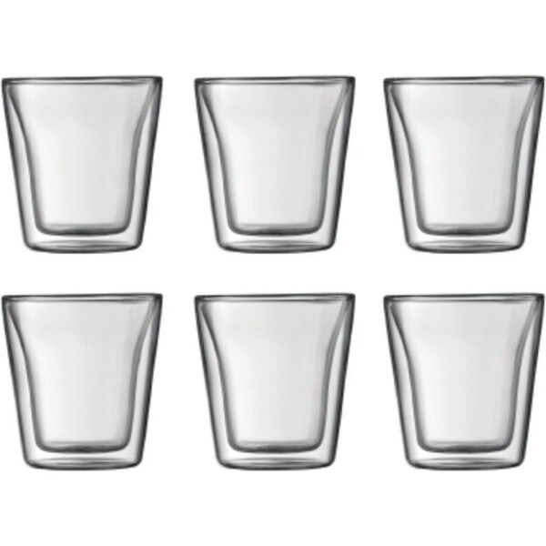 Bodum 10108-10-12 Canteen Double Wall, Small 0.1L - 6pc Glass Set Clear
