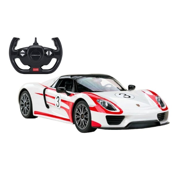 Rastar Licensed 1:14 Radio Control Car - Porsche 918 Spyder with USB Charger