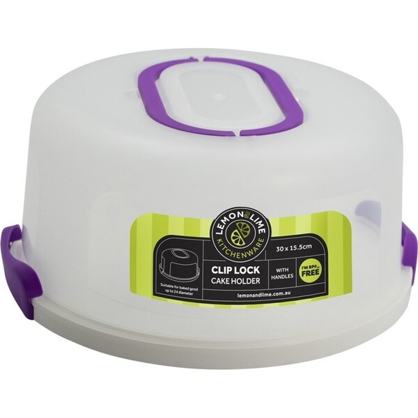 Lemon & Lime 30cm Round Plastic Cake/Dessert Container Box Holder w/Lid Assorted