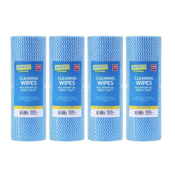 4x 100pk Cleaning Wipes Multipurpose Absorbent Kitchen Dirt Remover
