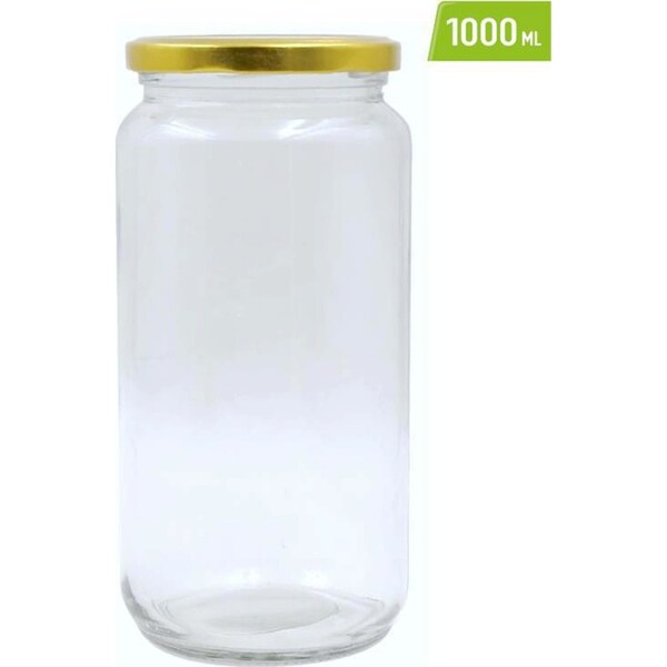 12x Food Grade Glass Jar 1L 1000ml Storage Preserve Mason Jam Container Bottle