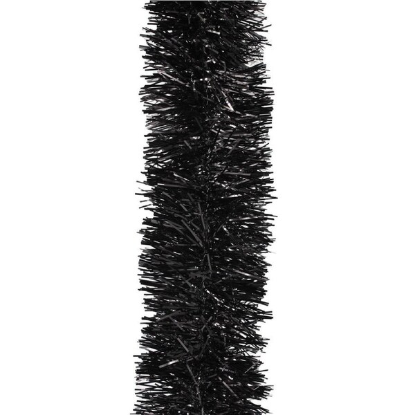 10m BLACK Christmas Tinsel 75mm wide