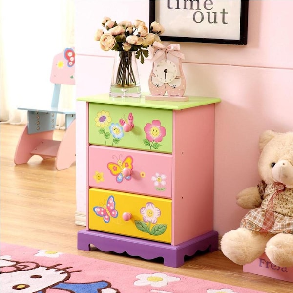 ALL 4 KIDS Olivia the Fairy Girl’s 3 Drawer Bedside Table