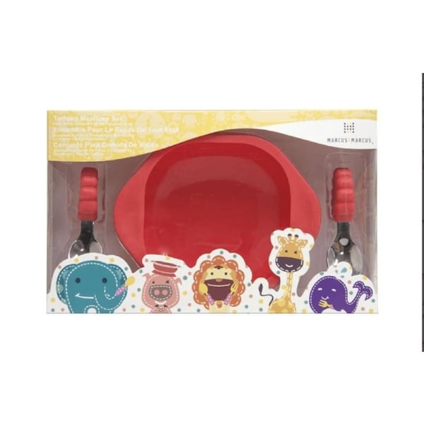Marcus & Marcus Toddler Mealtime Set - Marcus the Lion - Red