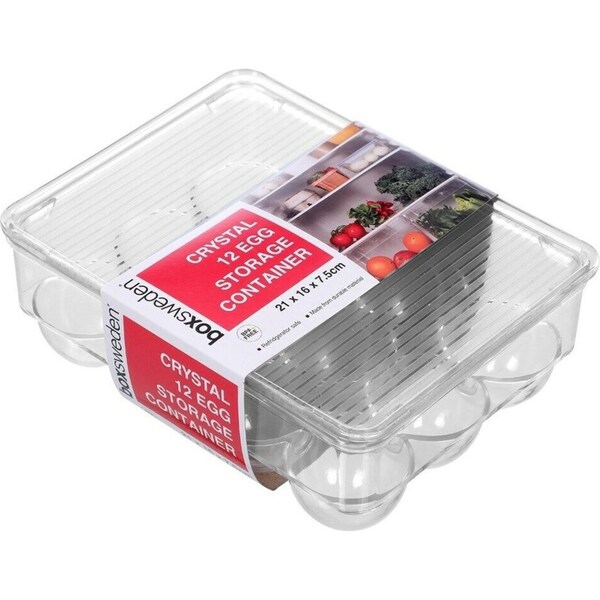 3x Clear 12 Slots Egg Storage Containers Box Fridge Plastic Holders Trays Racks