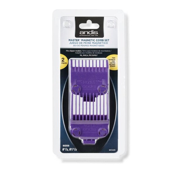 Andis Master Magnetic Attachment Comb Set Hair Clipper 01420 (#0.5, #1.5) 2pcs
