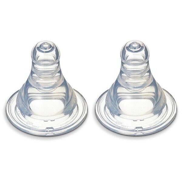 2PK Pigeon Peristaltic Slim Neck Soft Silicone Teat L 9m+ f/ Baby/Infant Bottle
