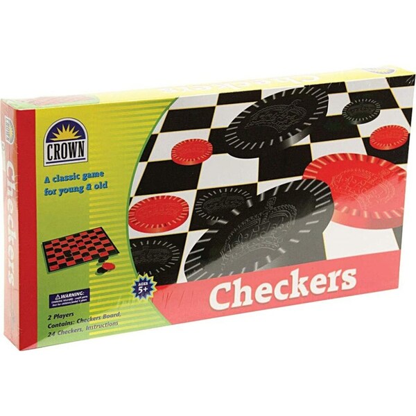 Crown Checkers Board Portable Strategy Game Kids/Children 7y+ Checkerboard Toys