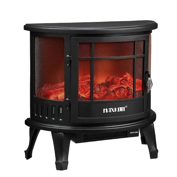 MAXKON Electric Fireplace Freestanding Stove Heater LED Flame Effect Log Fire 1800W