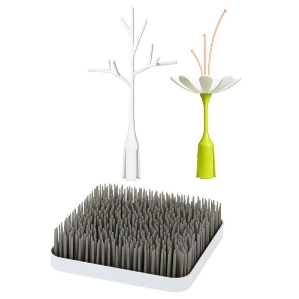 Boon 24.1cm Grass Drying Rack w/ 2x Boon Stem/Twig 27cm Bottle Baby Accessory