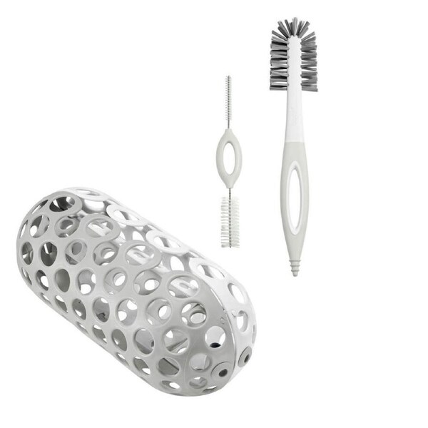 Boon 26cm Clutch Basket w/ 2x Trip 27cm/18cm Baby Bottle Cleaning Brushes . Set