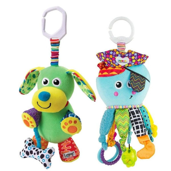 2x Lamaze Pupsqueak/Calmari Octopus Activity Baby Toy Rattles/Squeak Toy 0m+
