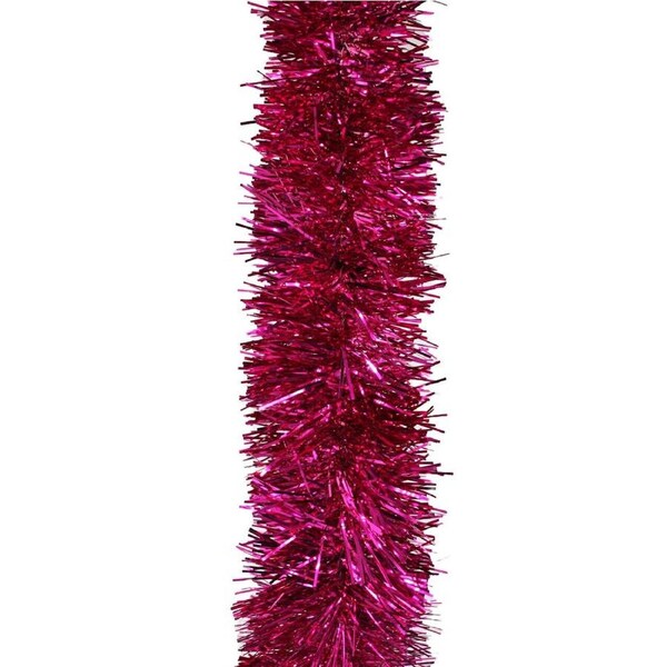 25m HOT PINK Christmas Tinsel 75mm wide